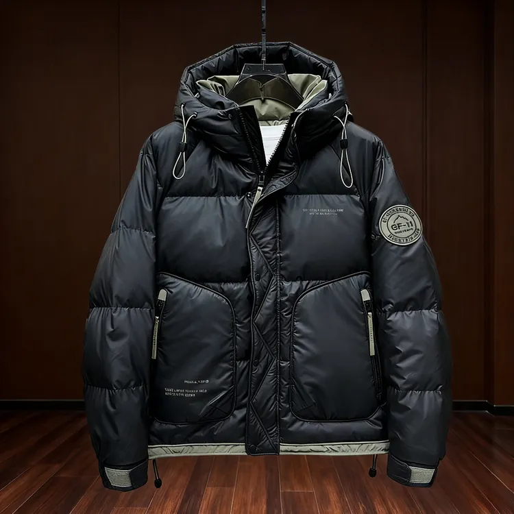 男士冬季加厚短款羽绒服免洗潮流连帽冬装上衣韩版时尚白鸭绒外套