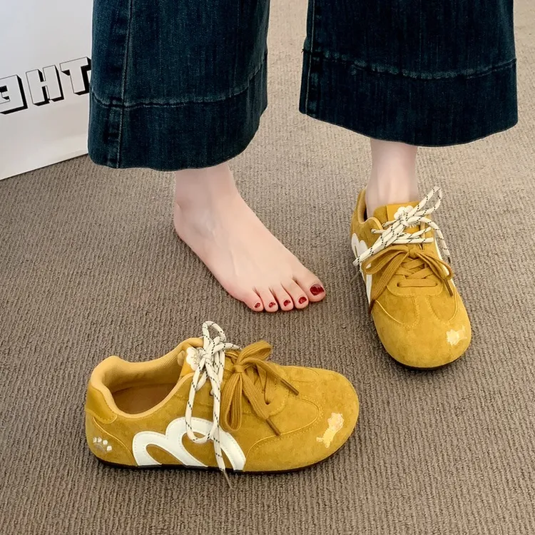 复古小众厚底板鞋女德训鞋2025新款秋季轻便百搭休闲面包鞋阿甘鞋