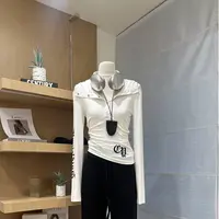 【松弛入秋】美式复古哥特风字母印花长袖上衣-1589