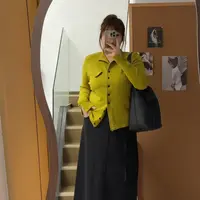 大码胖妹妹秋冬新款显瘦韩系单排扣子设计保暖打底长袖毛衣
