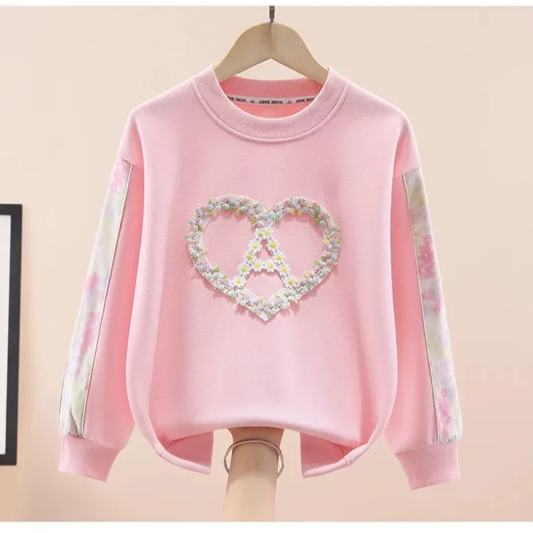 女童卫衣2025春秋新款中大童韩版洋气上衣女孩秋装休闲打底衫加绒