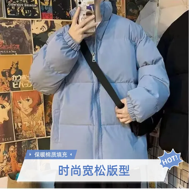 美式复古宽松冬季男士加厚外套男短款秋冬百搭休闲棉衣潮流港风