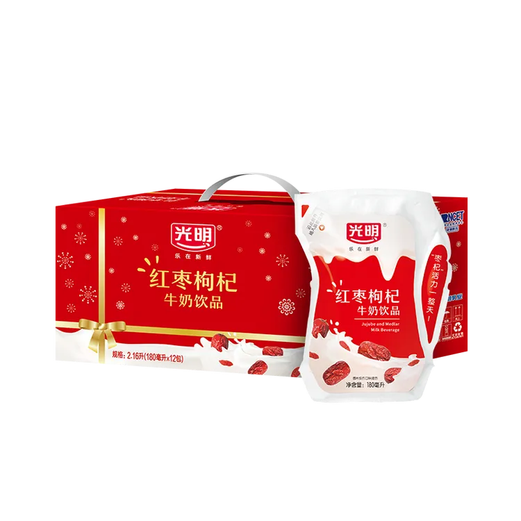 10月产光明红枣枸杞牛奶轻巧包饮品适合早餐
