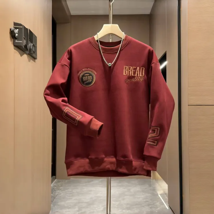 潮牌秋冬季印花圆领卫衣男士休闲宽松打底衫情侣款百搭套头上衣男