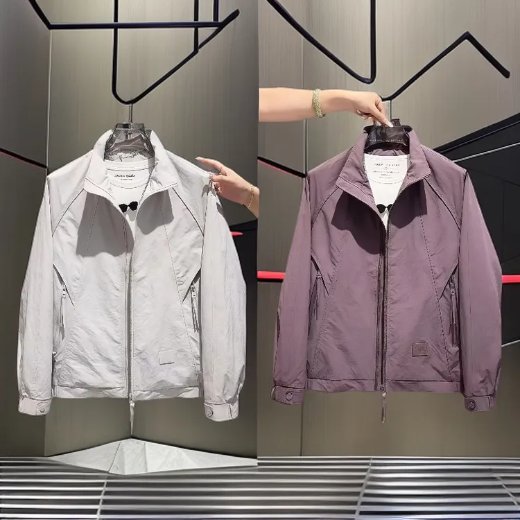 早秋新款工装户外防风立领夹克男士痞帅潮流时尚宽松百搭休闲上衣