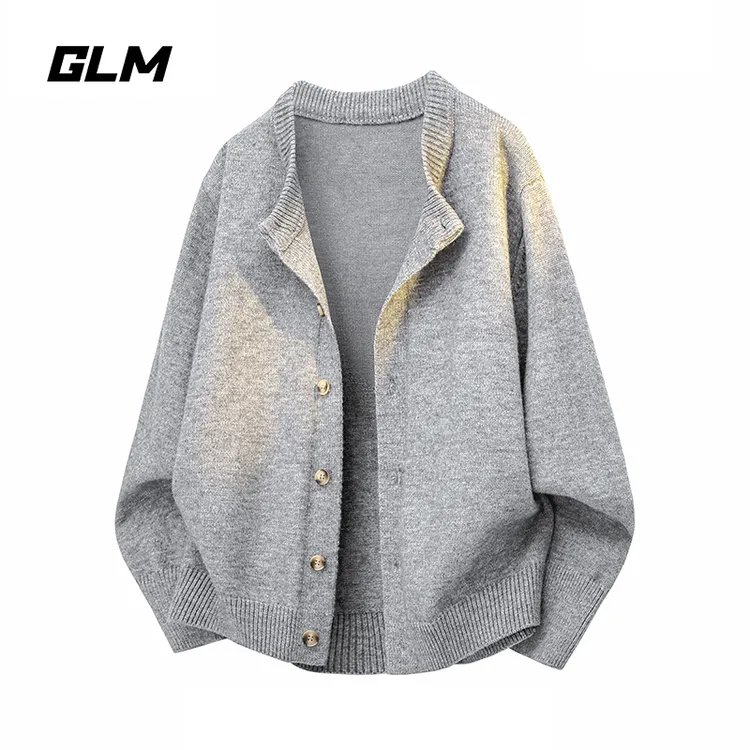 GLM潮牌针织开衫毛衣春秋季日系男女同款宽松百搭外套保暖针织衫