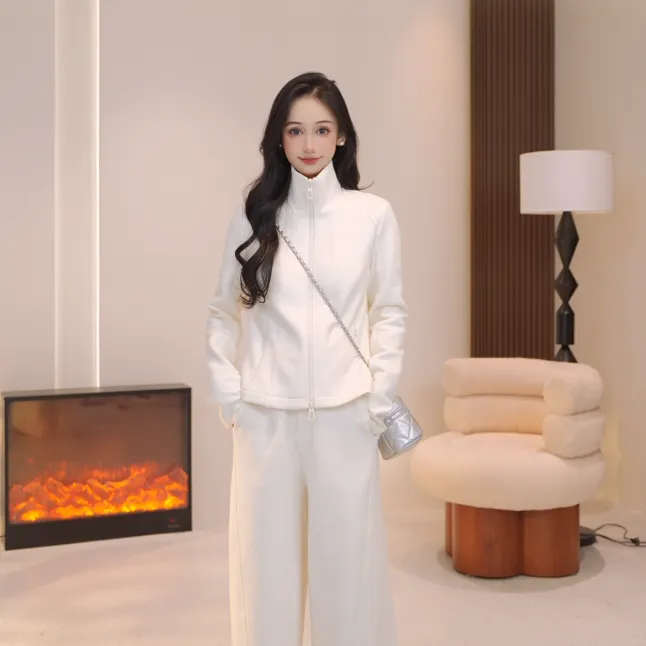 Basic House/百家好2025秋冬新款设计师休闲百搭加绒两件套DDP54