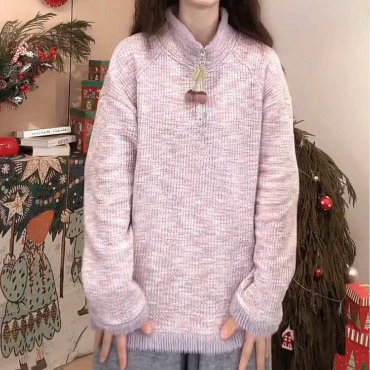 3897甜美温柔风减龄流苏立领卫衣秋冬新款加厚保暖中长款气质上衣