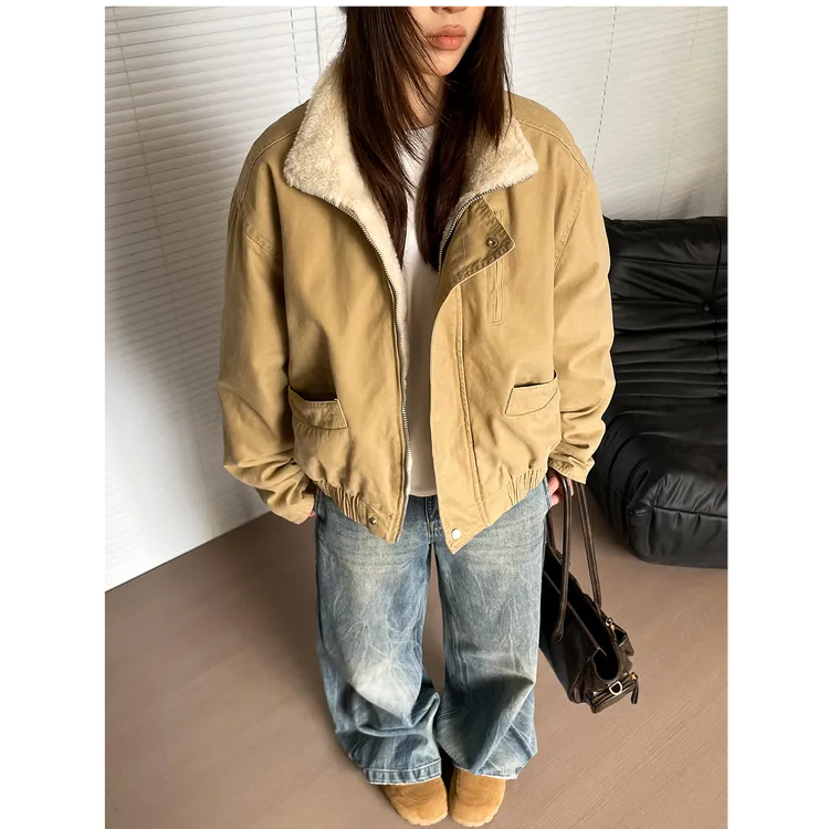 LIGGICC美式复古巴恩风cleanfit工装夹克男女宽松潮牌高级感棉衣