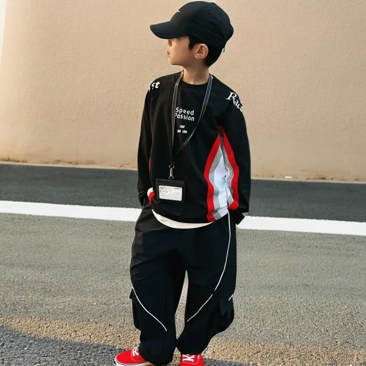 【品牌】男童中大童秋季中大童春秋休闲时尚韩版长袖潮卫衣卫裤套装