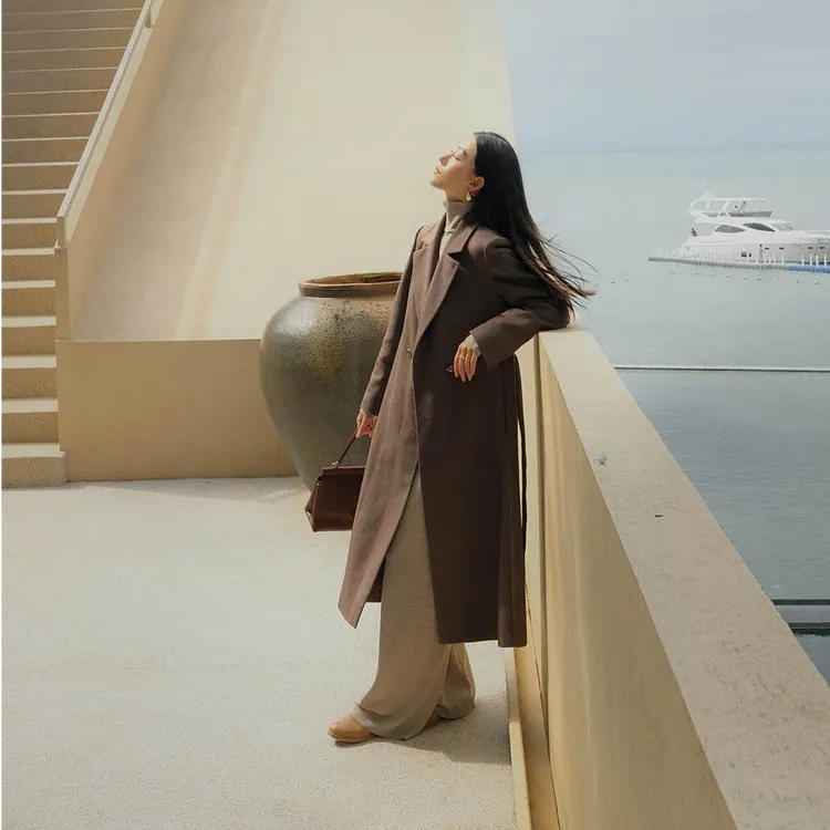 2025年冬新品100%山羊绒大衣利落高级感长外套-MJGD06WLC103N01