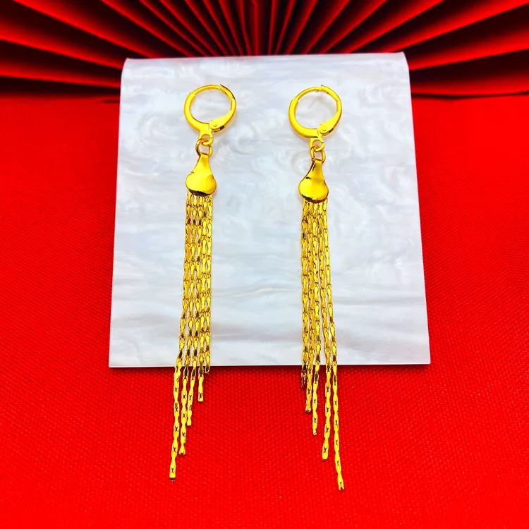 铜合金耳饰 【五线流苏耳扣】防过敏女款精美百搭气质时尚长款耳环