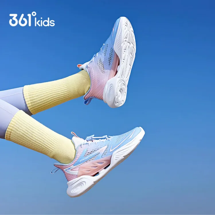 【风透pro3.0】361°kids官方竞速夏季束带扣中大童跳绳运动网面跑鞋