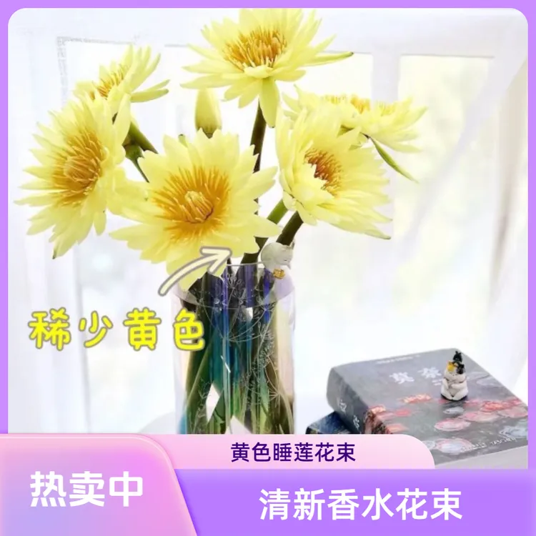 黄色睡莲鲜花香水花束-广州基地直发（养护请参考教程）