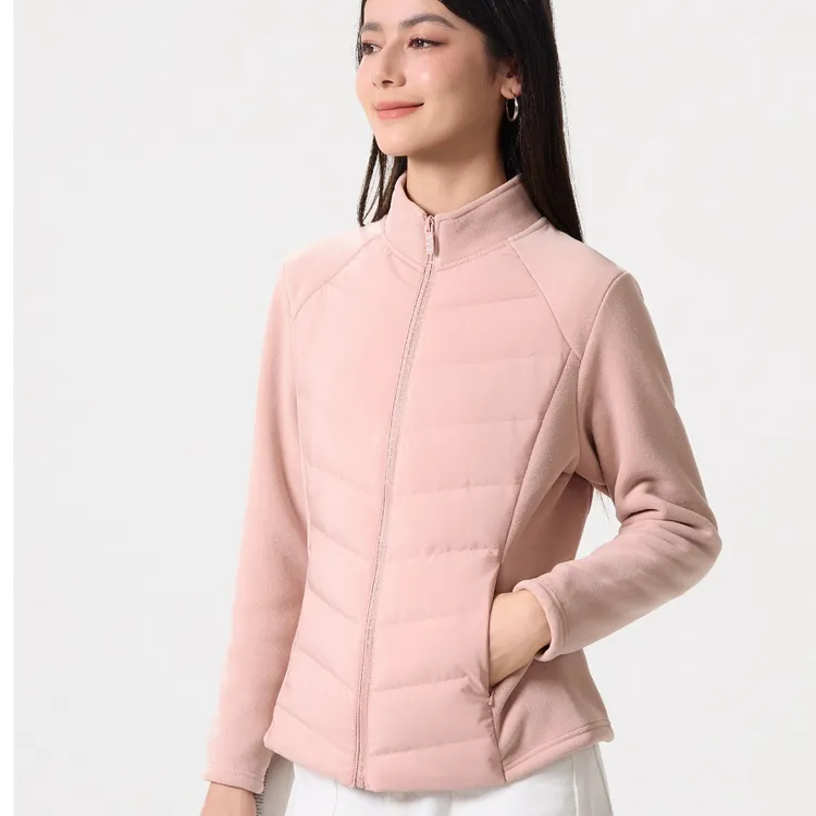 绒磨磨加厚摇粒绒外套内搭羽绒绒保暖立领拉链上衣修身显瘦冬