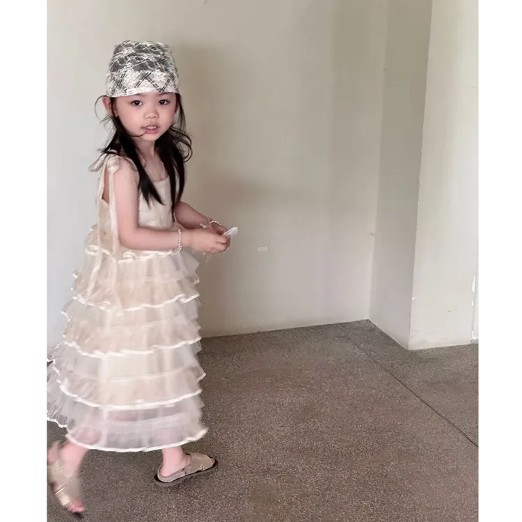 韩范童装女童连衣裙2025夏季新款洋气女宝高级感气质公主裙蛋糕裙