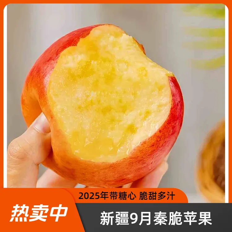 【果园直发】2025年秦脆苹果9月新疆阿克苏脆甜多汁现采摘水果包邮