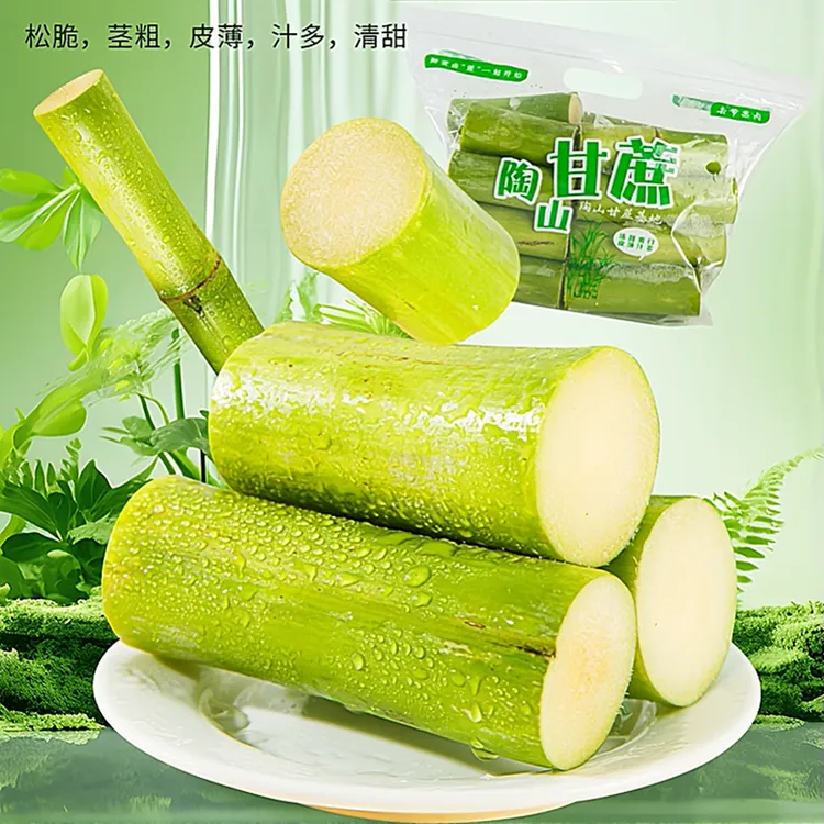 陶山甘蔗无节果肉3斤5斤新鲜脆甜皮薄多汁当季水果青皮甘蔗顺丰
