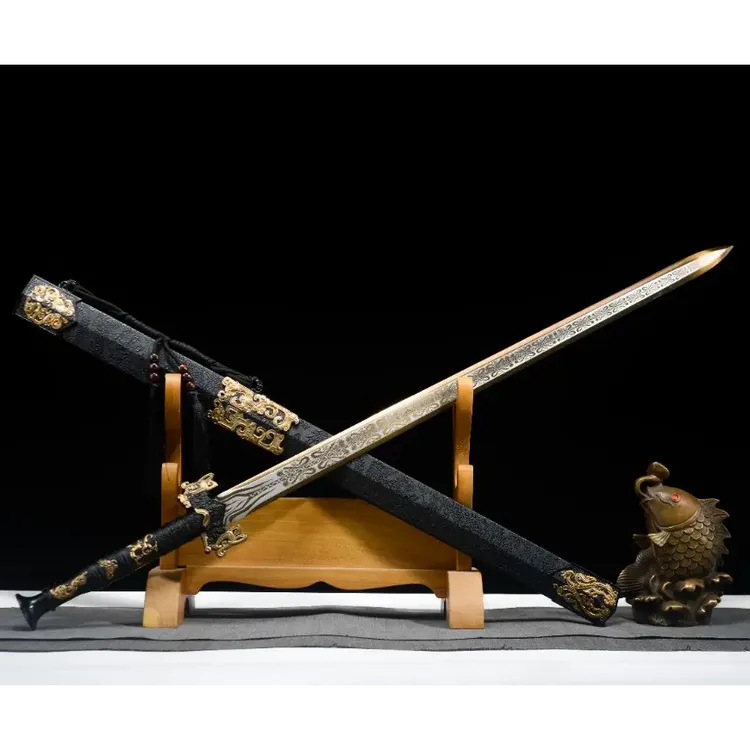 龙泉圣尊汉剑送高锰钢一体唐横刀剑共两把收藏送礼未开刃