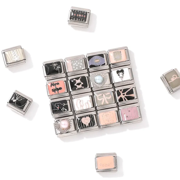 钛钢手链 【芭蕾黑粉】diy手链表带戒指不易掉色精致饰品模块手链