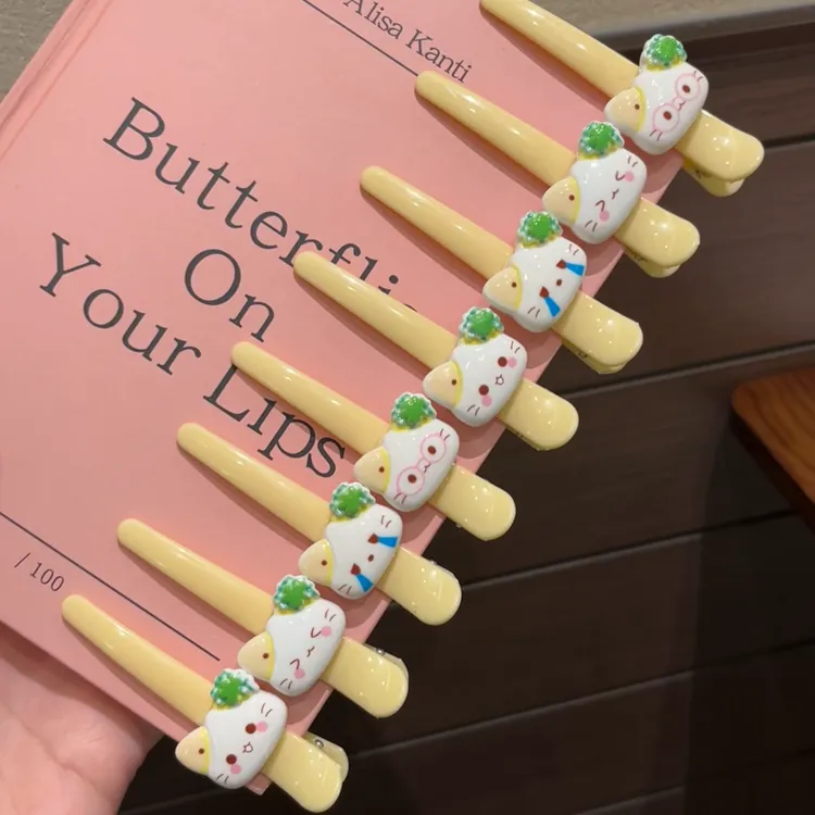 可爱四叶草幸运猫咪鸭嘴夹甜美刘海侧边夹卡通学生闺蜜发夹发饰