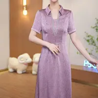 GC【直播专享】桑蚕丝裙子女夏季2025新款连衣裙真丝显瘦国风中式