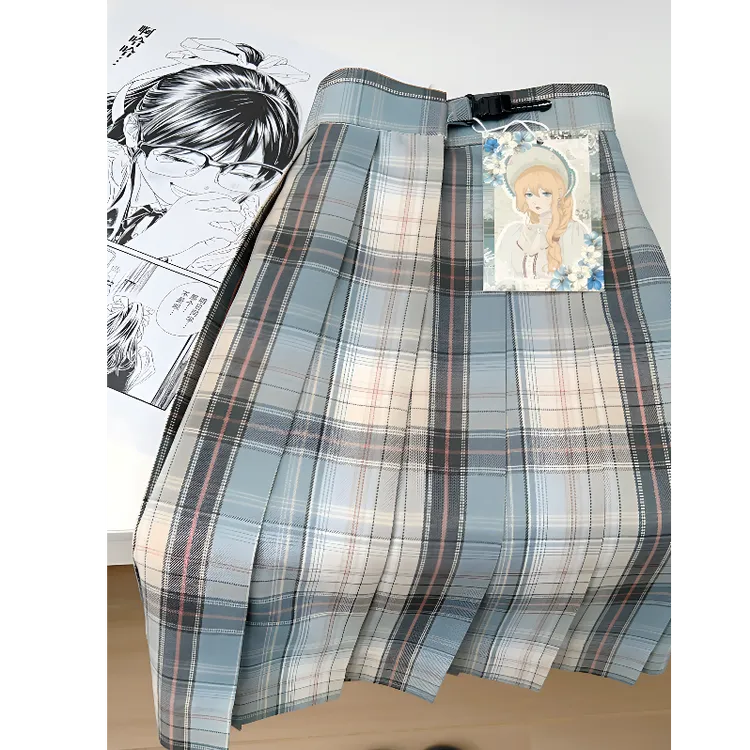 【少女的酥茶】猫禾鱼JK宽松百搭夏季长袖制服时尚休闲格裙学院风