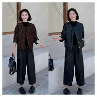 年终大促 秋时尚休闲洋气宽松百搭豹纹双面穿皮衣外套JSW2506096