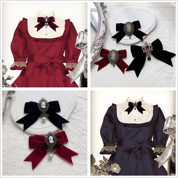 领结女小香风蝴蝶结黑色法式气质百搭学院lo裙飘带复古别针女领花