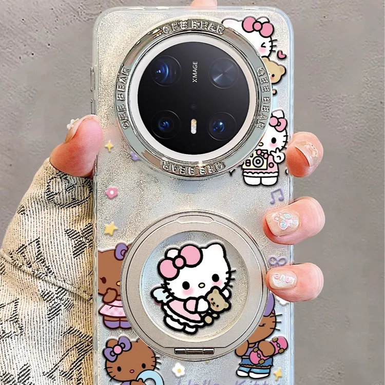 黑皮kt猫适用华为mate70pro手机壳女mate60全包防摔mate50保护套