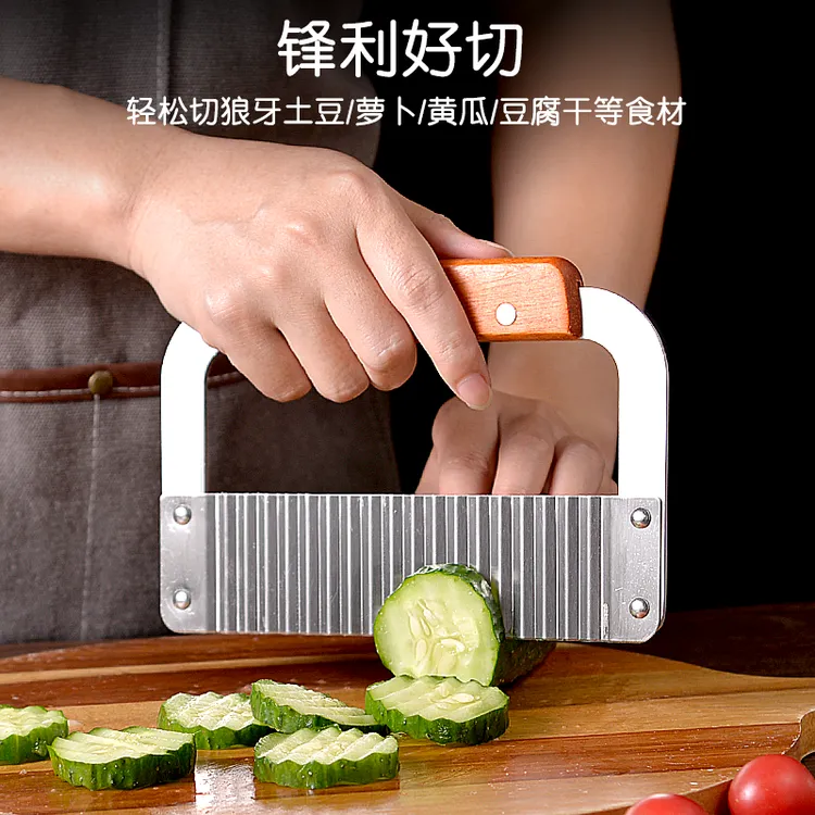 不锈钢土豆切丝器厨房切菜切片不锈钢波纹刀狼牙切土豆波浪刀
