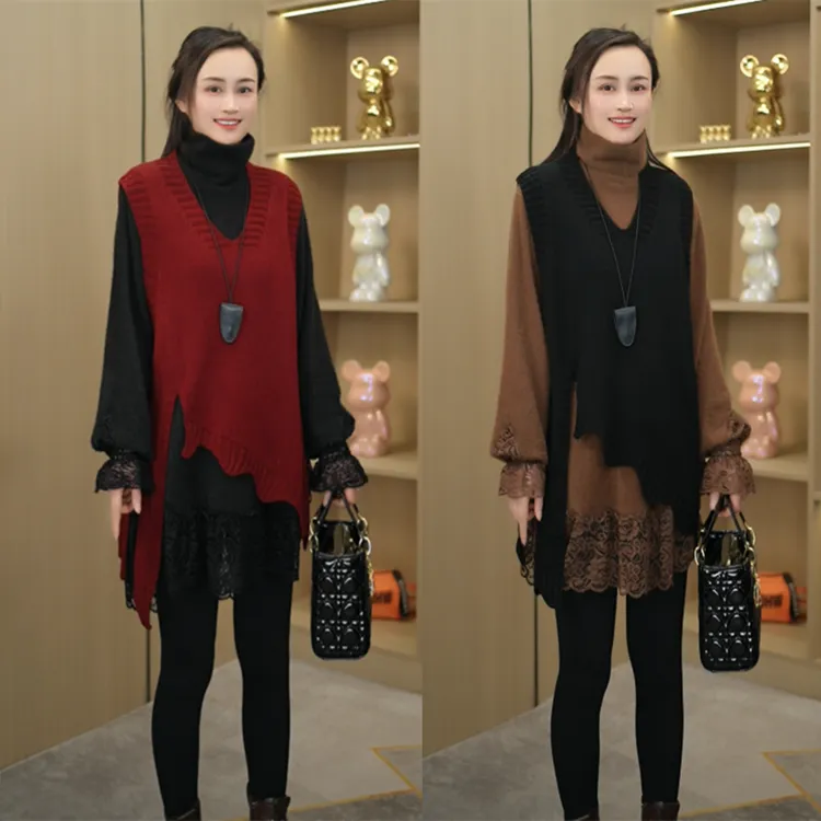 2026新款  欧货下摆不规则波浪设计V领马甲洋气百搭宽松外搭上衣