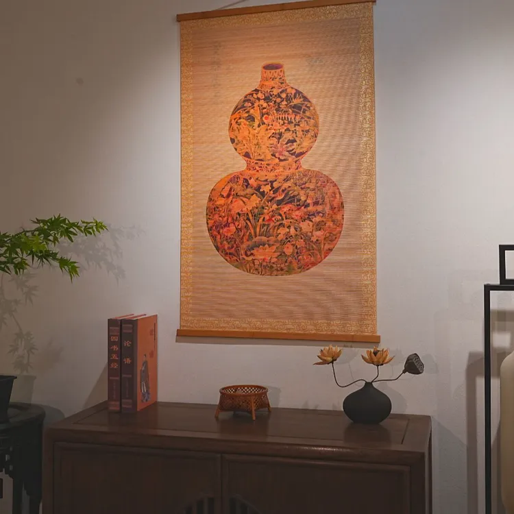 【福禄兰馨】精编双面挂画葫芦画福禄兰花图室雅挂画装饰画茶室书房