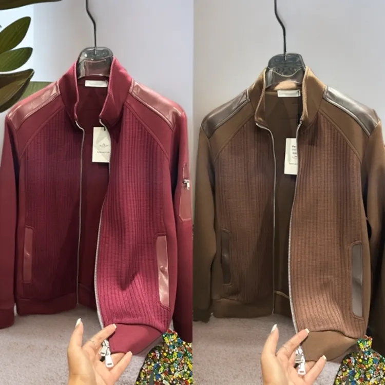 【正睿欧货】ZHENGRUI/高奢定制拼接立领夹克外套/8068