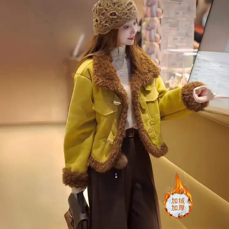 拉夏贝尔2025新款小香风气质短外套冬季新款小个子洋气显瘦上衣