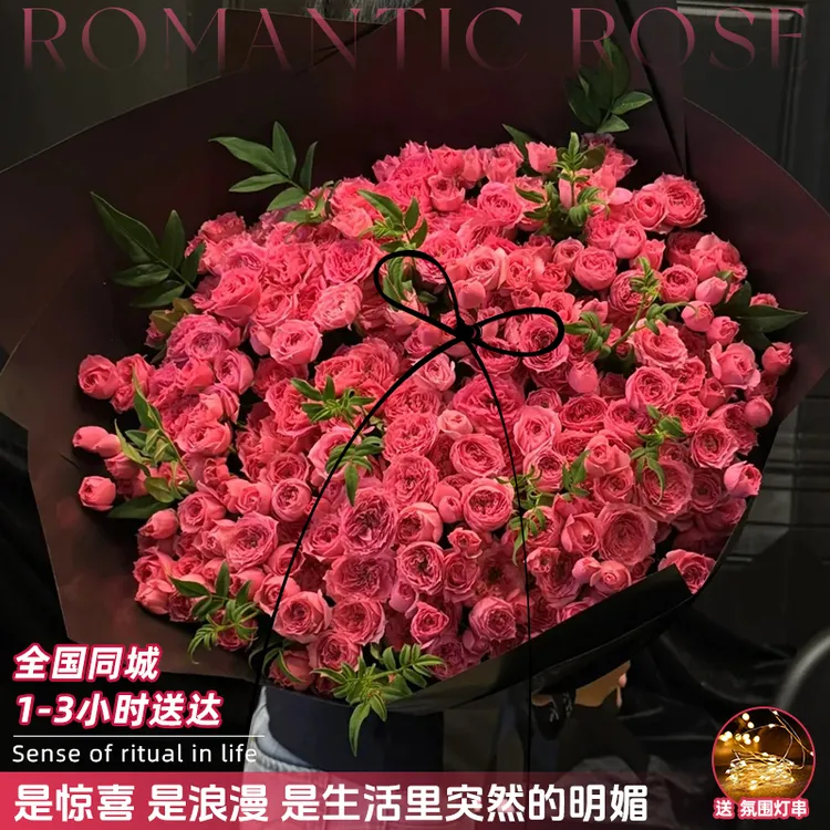 苏菲宝贝玫瑰花束鲜花小时达的全国同城配送上门免费花店附近团购