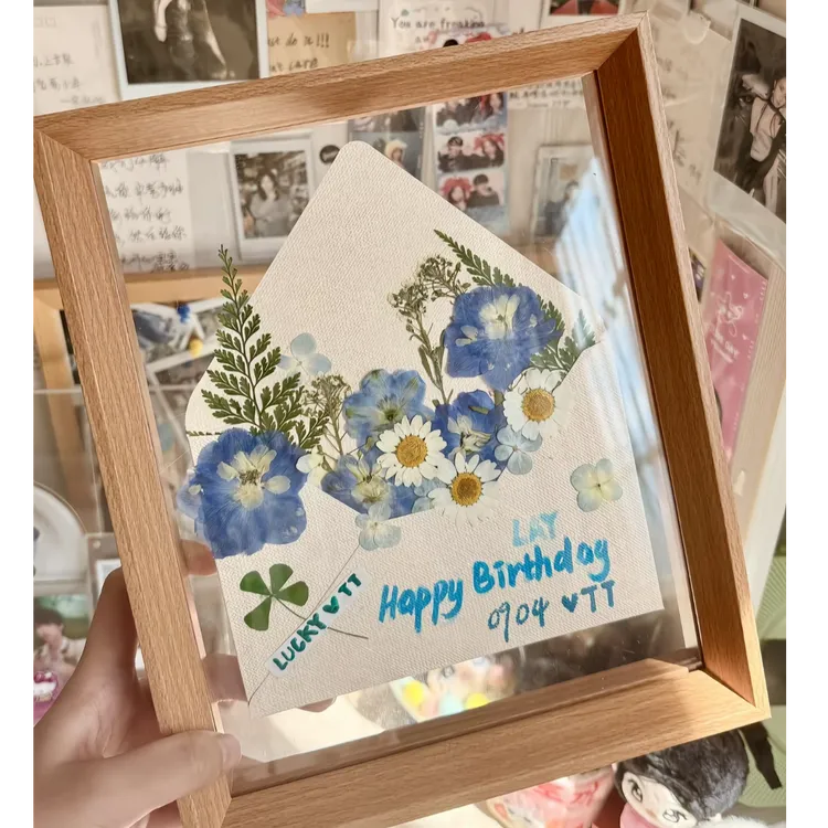 【低价】春日来信DIY相框信封干花材料包七夕手工生日礼物送朋友