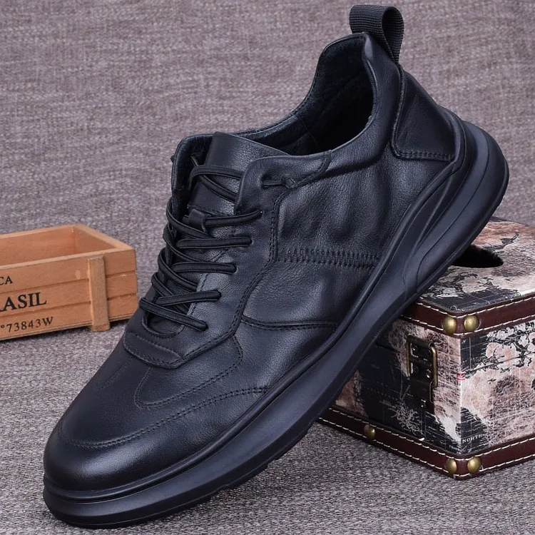CATIA SELI2025真皮头层牛皮软底运动休闲鞋潮百搭透气男士皮鞋