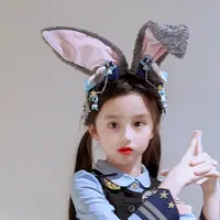 Lenakids【现货】【兔子警官大耳朵发饰】气质重工女宝配饰24080703
