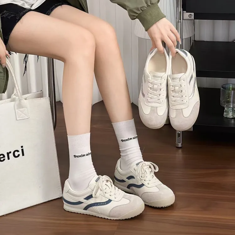 江南佰丽ins女鞋小众金风送爽最新复古百搭德训鞋时尚显脚小592-5