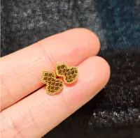 足银银制品 【玉总专属】足银葫芦耳钉多样性发一B040321