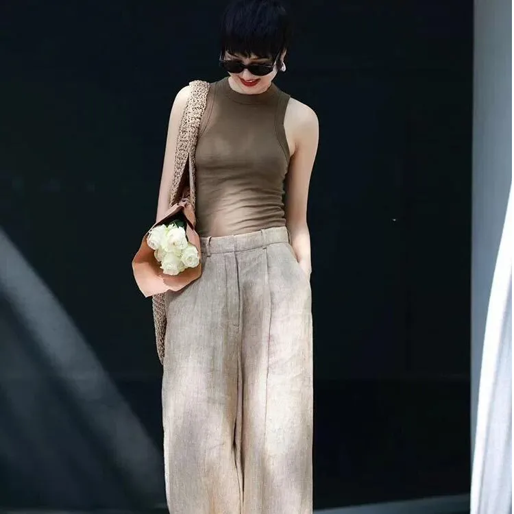 美式背心女夏季2025新款设计感修身显瘦内搭打底衫无袖坎肩上衣潮