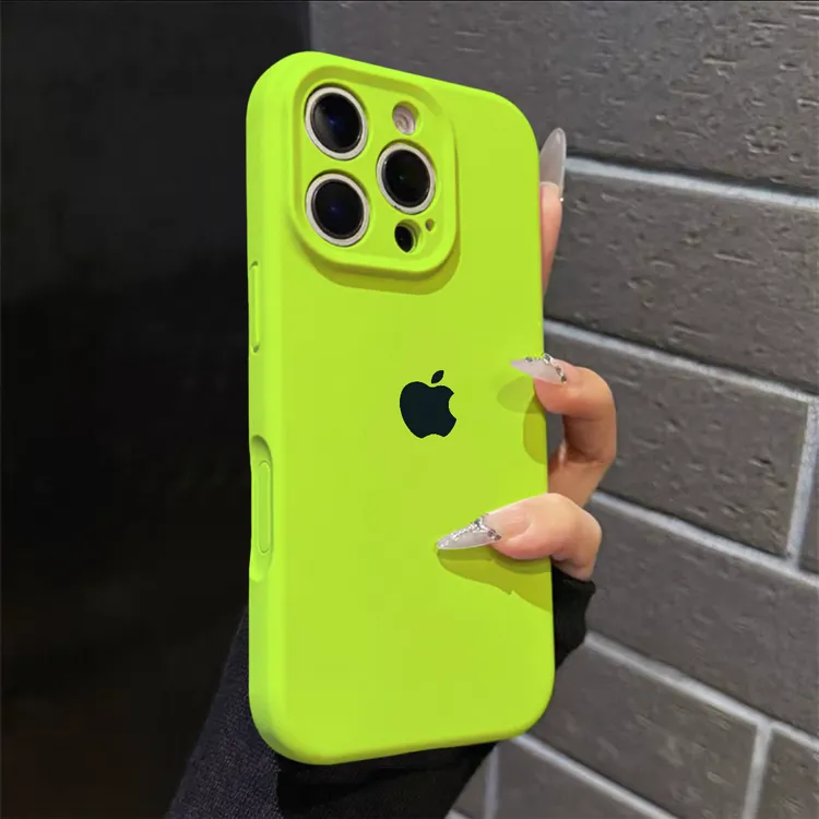【靓仔荧光绿】苹果17pro手机壳液态硅胶iPhone16轻奢高级植绒14/15