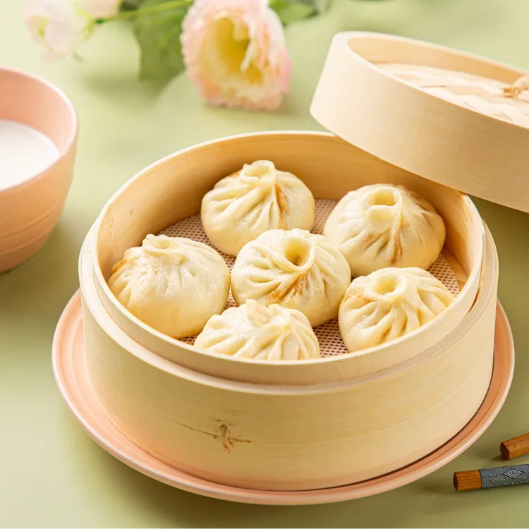 新中式面点黑猪肉老面发酵小笼包健康早餐养生食粗粮主食方便速食
