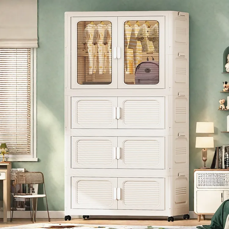 A85CM收纳柜儿童衣柜家用卧室衣服整理储物柜宝宝简易置物柜