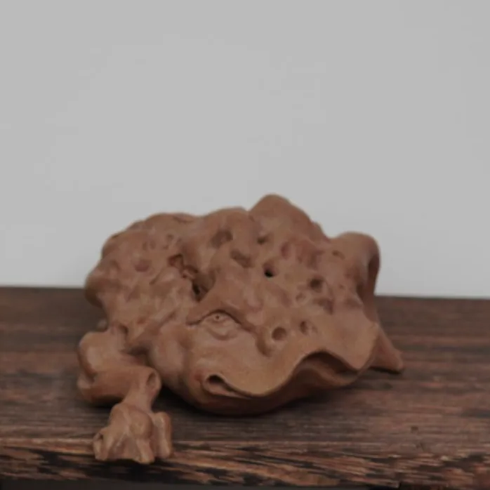 《林栖阁》宜兴紫砂段泥怪蟾全手工制作茶宠/张月老师作品蟾蜍茶玩