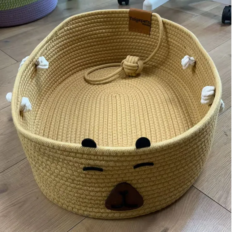 卡皮巴拉藤编猫窝耐抓咬可水洗隔湿防潮