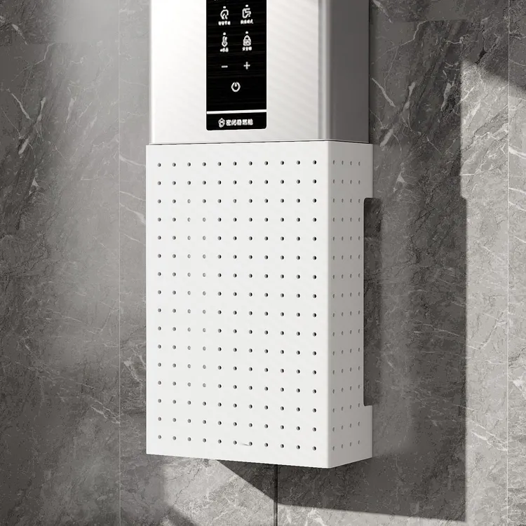 洞洞板置物架厨房卫生间壁挂式免打孔收纳热水器燃气管道遮丑神器