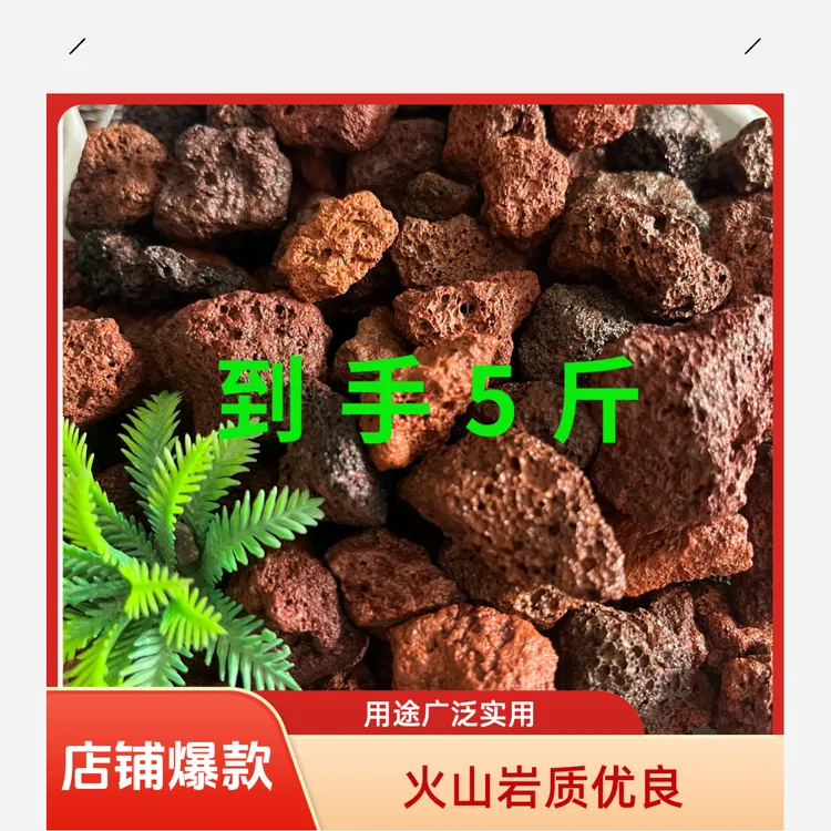 火山岩颗粒用于花盆铺饰鱼缸打底及多肉培育专用鱼缸造景