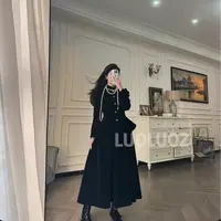【现货】LUOLUOZ【夜幕星河】气质假两件名媛时尚长款连衣裙JF498